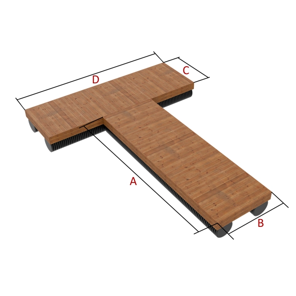 Т-образный пирс на понтонах